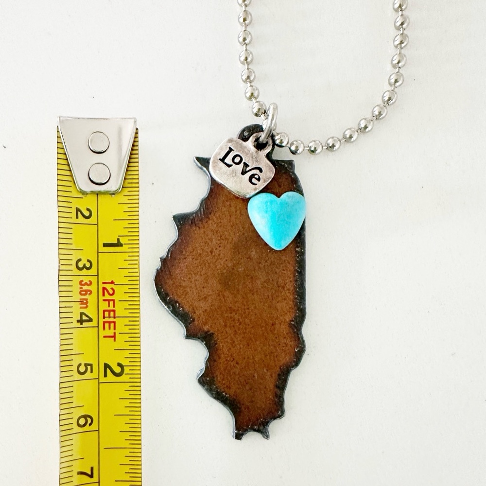 Chicago Illinois lovers artisan necklace 4” drop chain - Picture 5 of 7